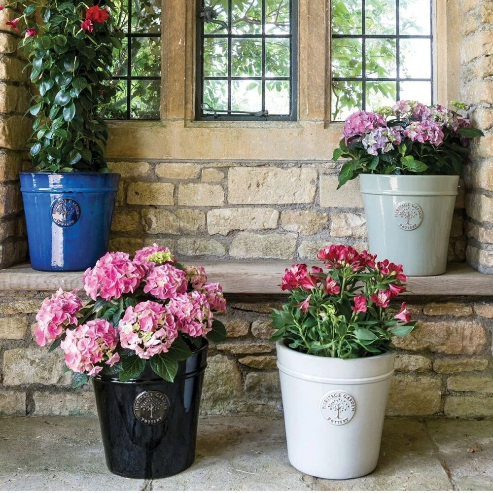 Woodlodge 50cm Blue Glazed Heritage Pot 2 Woodlodge 50cm Blue Glazed Heritage Pot - Image 2