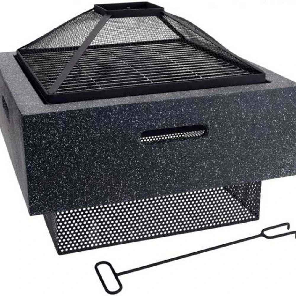 Koopman 52cm Square Firebowl With BBQ Rack 1 Koopman 52cm Square Firebowl With BBQ Rack